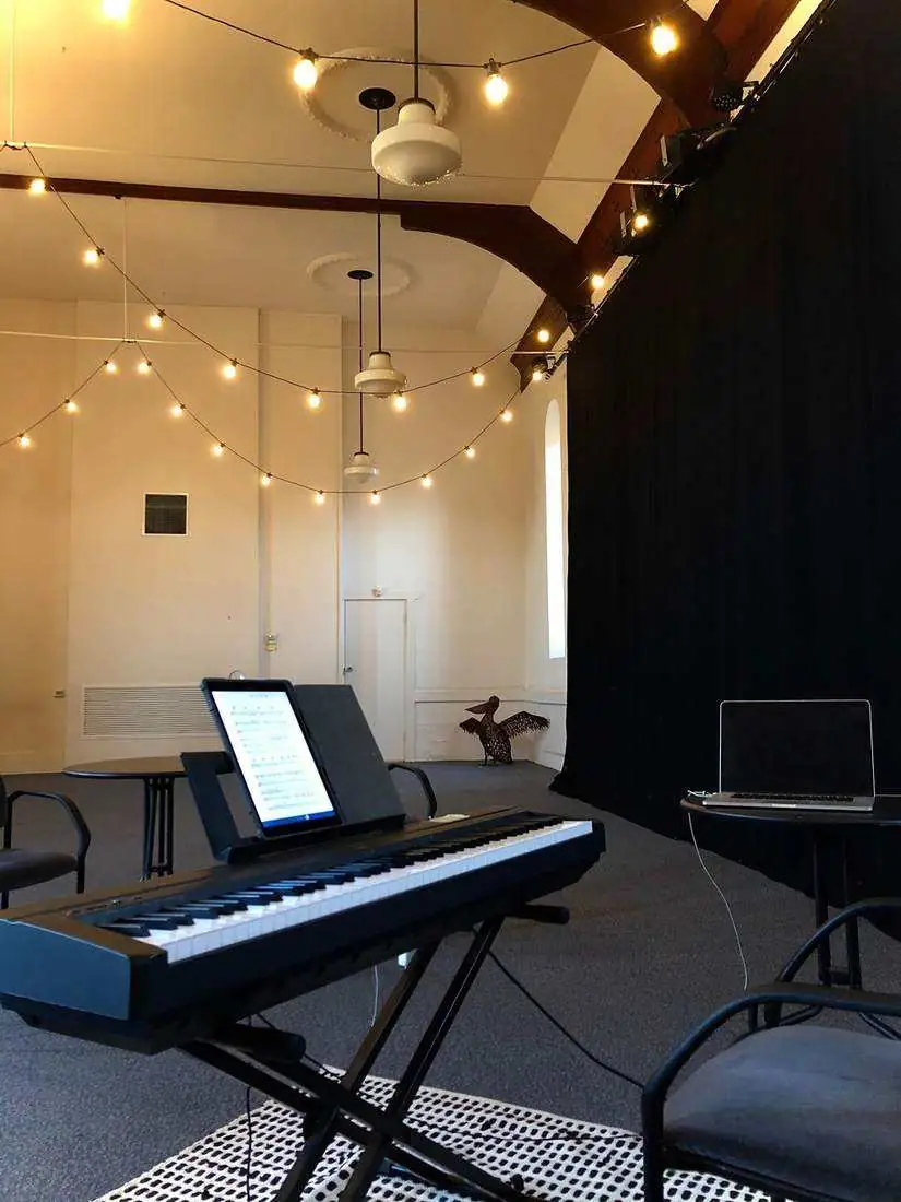 The Chapel with keyboard set up for a rehearsal